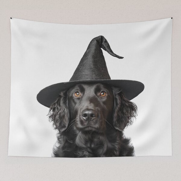 Item preview, Curly Coated Retriever Dog Wearing Halloween Witch Hat designed and sold by LazyOwlStore.