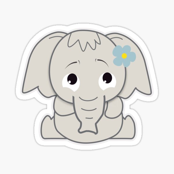 Cute Baby Elephant Sticker