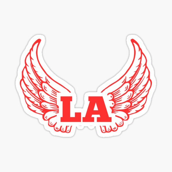 Item preview, LA with Wings (Red) - Los Angeles Apparel designed and sold by Zingra.