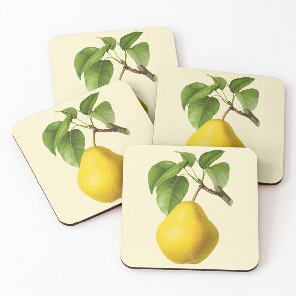 Item preview, Antique Bright Yellow Pear Fruit Design designed and sold by IrisAndIvy.
