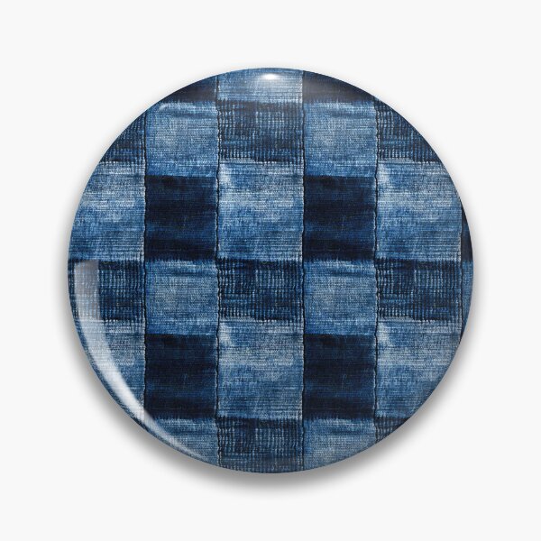 Item preview, Indigo Patchwork Denim Texture – Abstract Blue Fabric Art designed and sold by SylvieVibes.