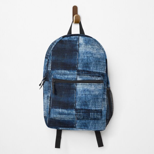 Item preview, Indigo Patchwork Denim Texture – Abstract Blue Fabric Art designed and sold by SylvieVibes.
