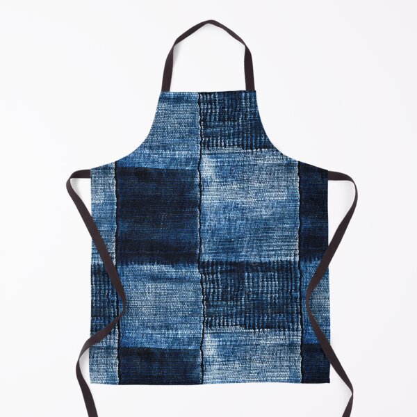 Item preview, Indigo Patchwork Denim Texture – Abstract Blue Fabric Art designed and sold by SylvieVibes.