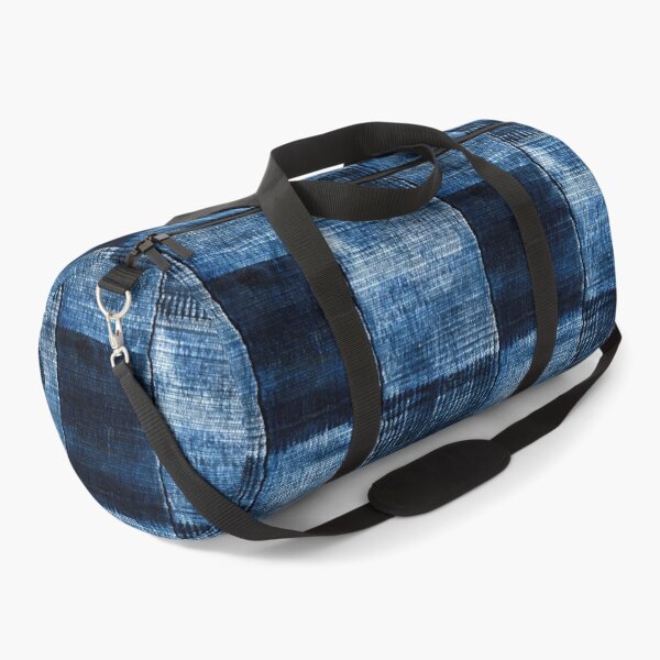 Item preview, Indigo Patchwork Denim Texture – Abstract Blue Fabric Art designed and sold by SylvieVibes.