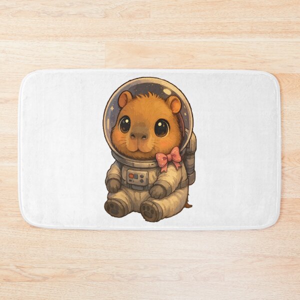 Item preview, Astronaut Capybara with Pink Bow designed and sold by thebest-2studio.