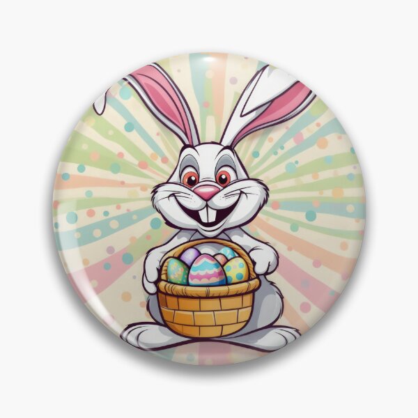 Item preview,  funny Easter bunny  with a basket with colored eggs, funny easter,Happy Easter,Easter Day,easter illustration,Easter designed and sold by Expressions-Sel.