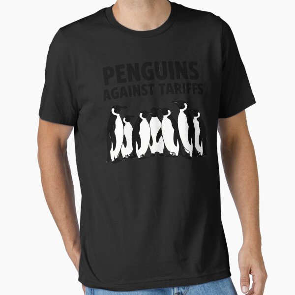 Vista previa del artículo con la obra «Pingüinos contra aranceles Pingüino resiste Pingüinos divertidos», diseñado y vendido por Vibrantia.