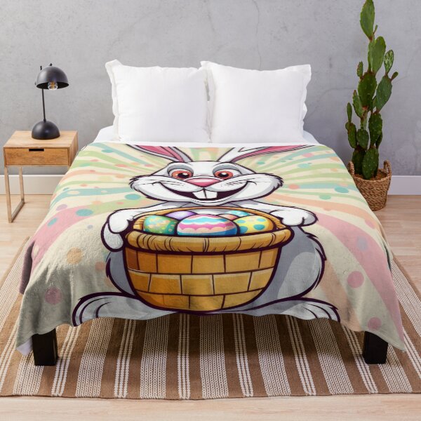 Item preview,  funny Easter bunny  with a basket with colored eggs, funny easter,Happy Easter,Easter Day,easter illustration,Easter designed and sold by Expressions-Sel.