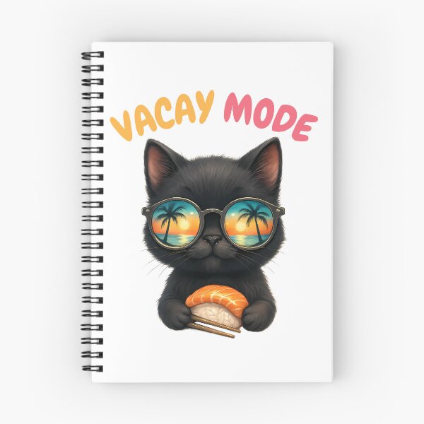 Item preview, Kawaii Cat Wear Sunglasses Eat Sushi Funny Vacay Mode designed and sold by thebest-2studio.