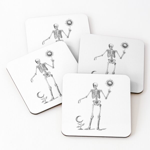 Item preview, human skeleton with sun and moon engraving style  designed and sold by infracuortattoo.