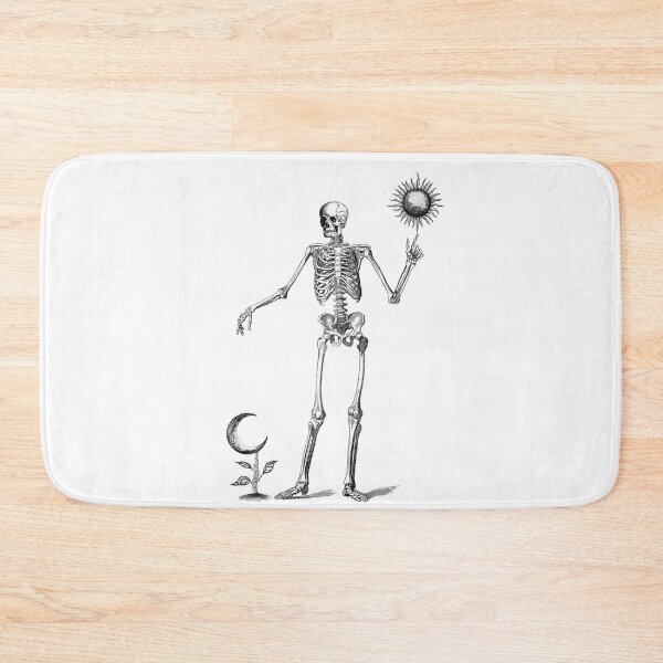 Item preview, human skeleton with sun and moon engraving style  designed and sold by infracuortattoo.