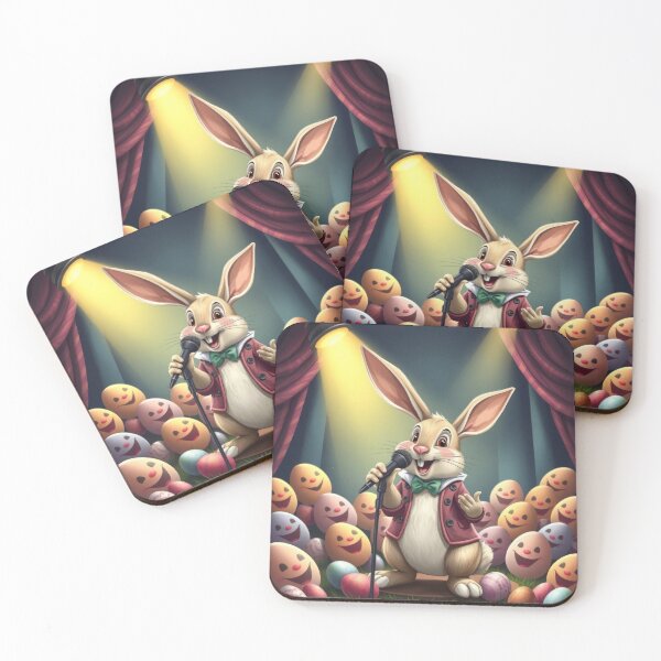 Item preview, funny Easter bunny  sings a concert with colored eggs, funny easter,Happy Easter,Easter Day,easter illustration,Easter designed and sold by Expressions-Sel.
