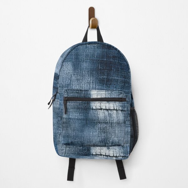 Item preview, Indigo Patchwork Denim Texture – Abstract Blue Fabric Art designed and sold by SylvieVibes.