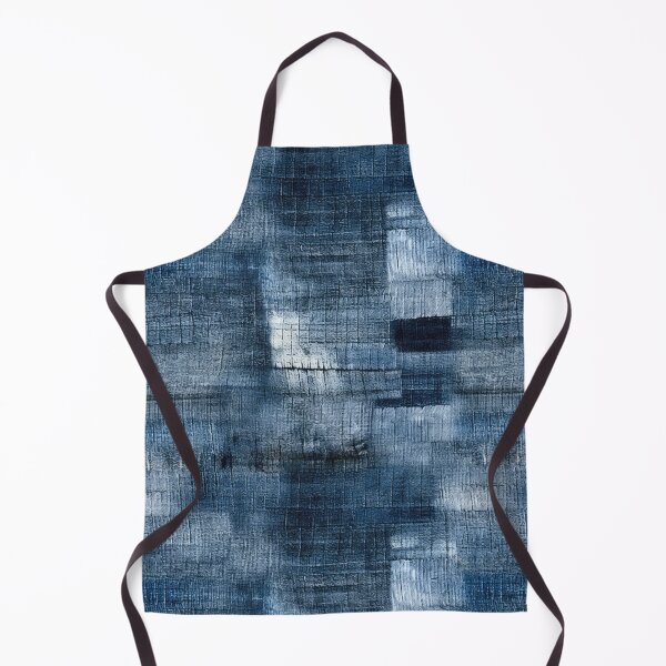 Aperçu de l'œuvre Indigo Patchwork Denim Texture – Abstract Blue Fabric Art créée et vendue par SylvieVibes.