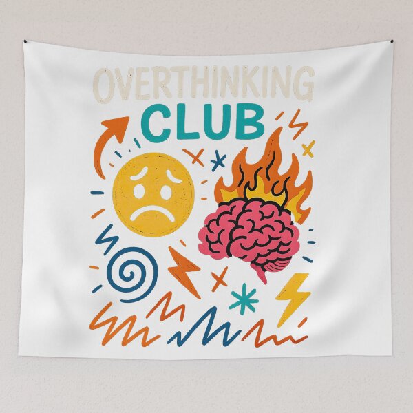 Item preview, Overthinking Club – Graffiti Style Mental Health Design for Anxiety & Awareness designed and sold by VIBE CRAFT STUDIO.