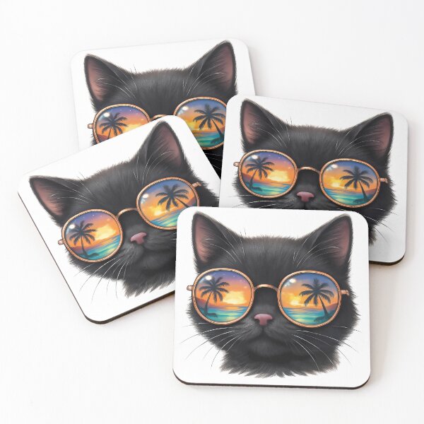 Item preview, Kawaii Cat Wear Sunglasses Funny Summer Vacation designed and sold by thebest-2studio.
