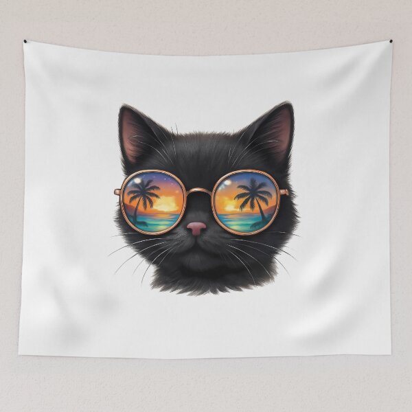 Item preview, Kawaii Cat Wear Sunglasses Funny Summer Vacation designed and sold by thebest-2studio.