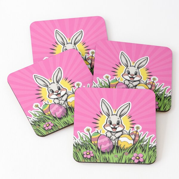 Item preview, cute Easter bunny  with colored eggs in the grass,Happy Easter,Easter Day,easter illustration,Easter designed and sold by Expressions-Sel.
