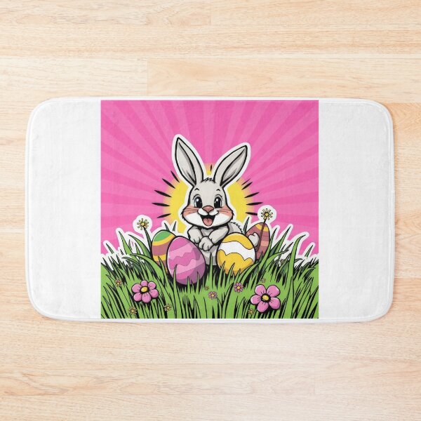 Item preview, cute Easter bunny  with colored eggs in the grass,Happy Easter,Easter Day,easter illustration,Easter designed and sold by Expressions-Sel.