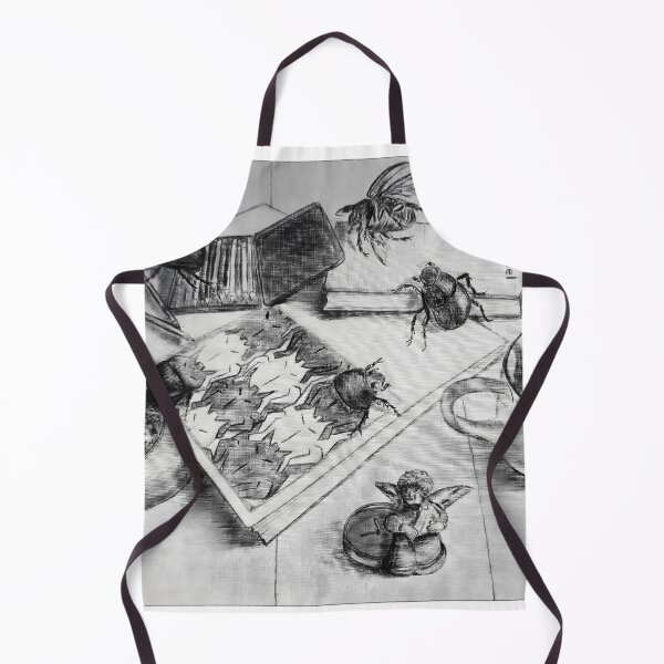 Item preview, Beetles Escaping from Tessellation – Escher-Inspired Insect Art in Black and White designed and sold by Richards little art shop.