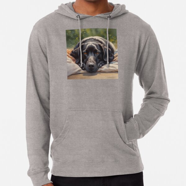 Vista previa del artículo con la obra «Labrador negro de día perezoso», diseñado y vendido por PawsitivePrinting.
