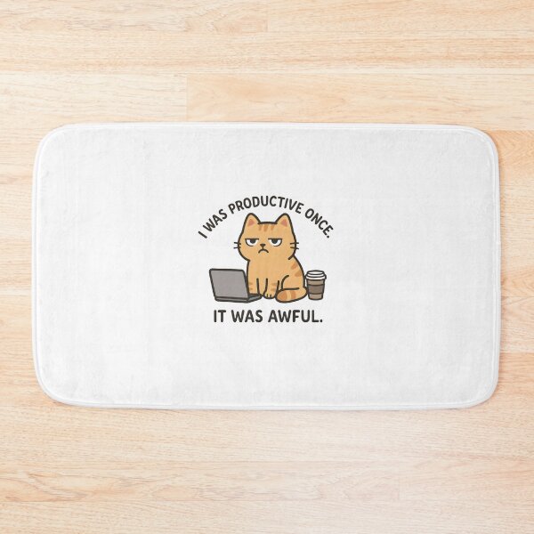 Item preview, Work Humor Cat – “I Was Productive Once. It Was Awful.” – Funny Anti-Work Meme Design designed and sold by Boombox Theory.