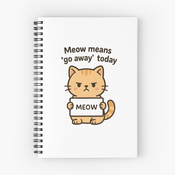 Item preview, Meme de gato descarado: «Miau significa 'vete' hoy» – Ilustración de gato con humor kawaii designed and sold by Boombox Theory.