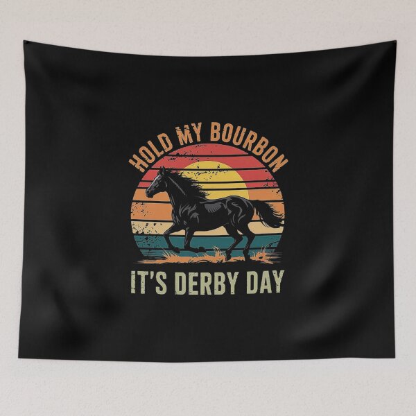 Item preview, Hold My Bourbon Funny Horse Racing Retro Design for Derby Day Fans designed and sold by love3617.