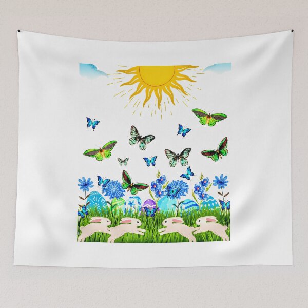Item preview, King's Easter Hunt | Easter Hunt | Easter Eggs | Eggs | Easter | Rabbit | Bunny | Blue | White | Butterfly | Butterflies | Yellow | Sun | Flowers  designed and sold by Kingcls.