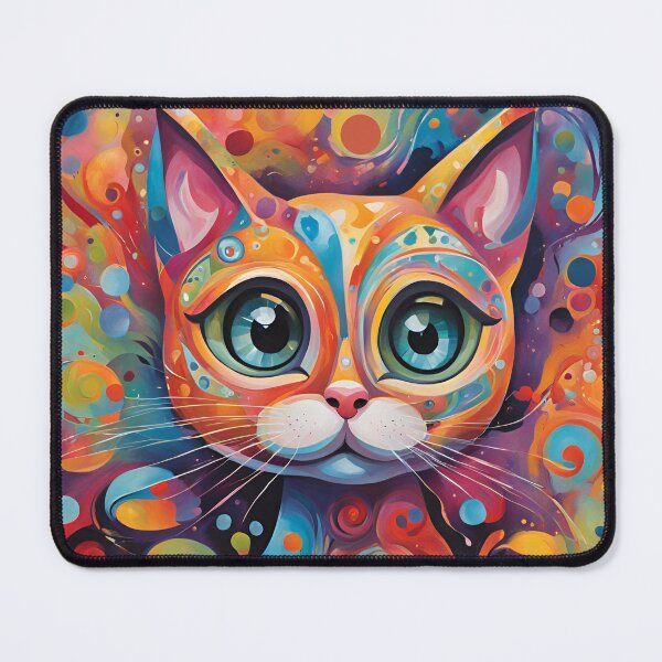 Item preview, Bright and Colourful Psychedelic Fantasy Cat designed and sold by IrisAndIvy.
