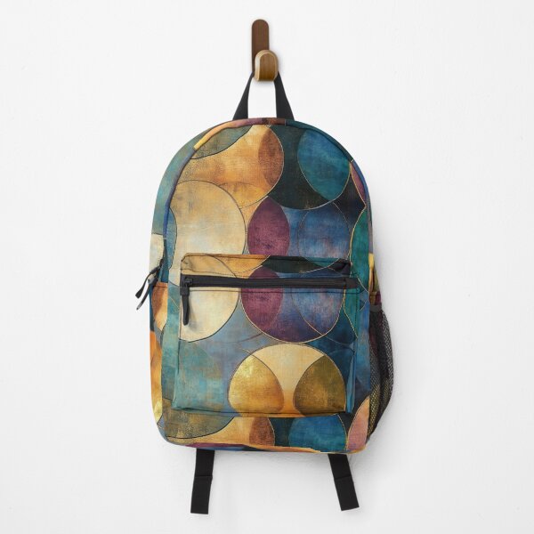 Item preview, Vintage Geometric Circles – Abstract Gold & Teal Ar designed and sold by SylvieVibes.