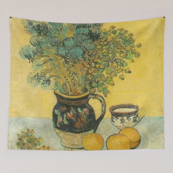 Item preview, Still Life Majolica Jug with Wildflowers - 1888; Arles, Bouches-du-Rhône, France designed and sold by MashaQo.