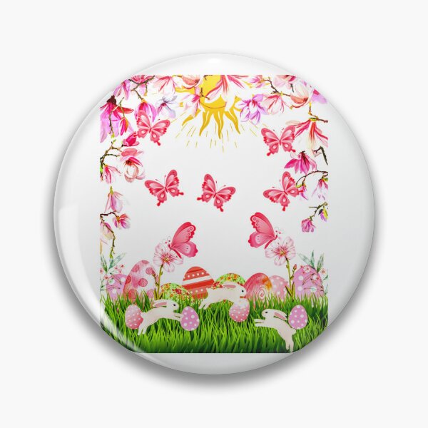 Item preview, King's Easter Hunt | Easter Hunt | Easter Eggs | Easter | Easter Design | Pink | Butterfly | Butterflies | Rabbit | Bunny | Flowers | Sunny  designed and sold by Kingcls.