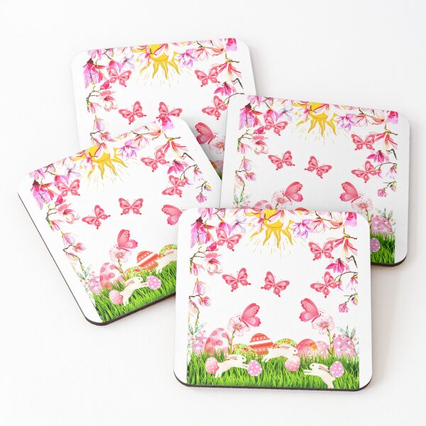 Item preview, King's Easter Hunt | Easter Hunt | Easter Eggs | Easter | Easter Design | Pink | Butterfly | Butterflies | Rabbit | Bunny | Flowers | Sunny  designed and sold by Kingcls.