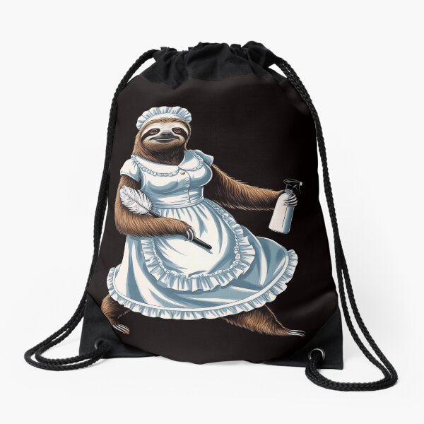 Item preview, Funny Sloth Housekeeper – Lazy Cleaning Crew | Cute Sloth Maid Art designed and sold by TheAmity.