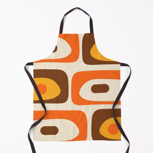 Item preview, Retro 70s Geometric Mid Century Modern Piquet Abstract Pattern in 1970s Brown and Orange Tones designed and sold by kierkegaard.