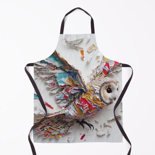 Item preview, Newspaper Owl Collage – Bold Abstract Flight designed and sold by caracatita75.