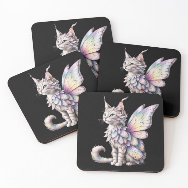 Item preview, Whimsical Cat with Colorful Butterfly Fur  designed and sold by bvdesignart.