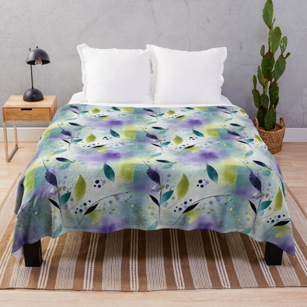 Item preview, Dreamy Abstract Leaves – Jade, Lavender & Mist Pattern designed and sold by Moisky Patterns.