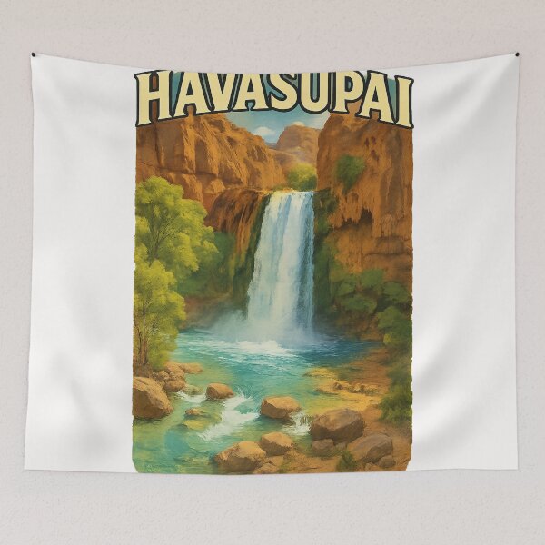Item preview, Havasupai Canyon Waterfall with Rocky Pool Arizona designed and sold by Places On Earth.