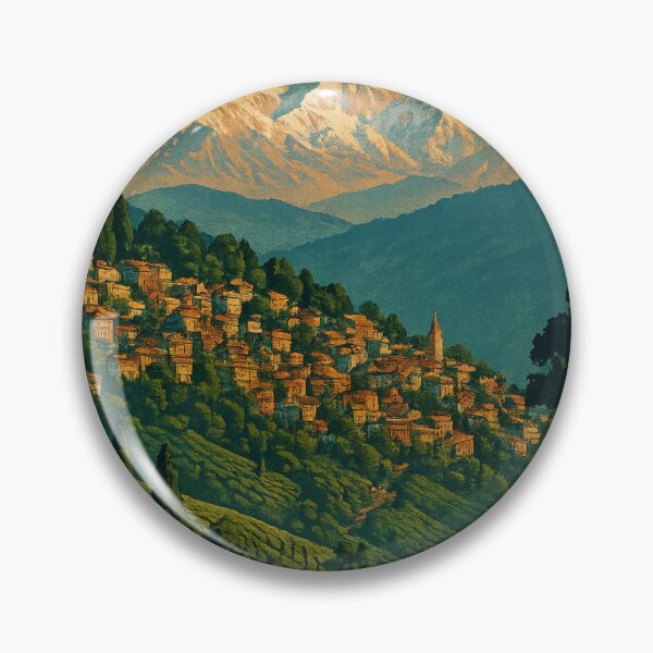 Item preview, Darjeeling Town with Kanchenjunga Himalayas India designed and sold by Places On Earth.