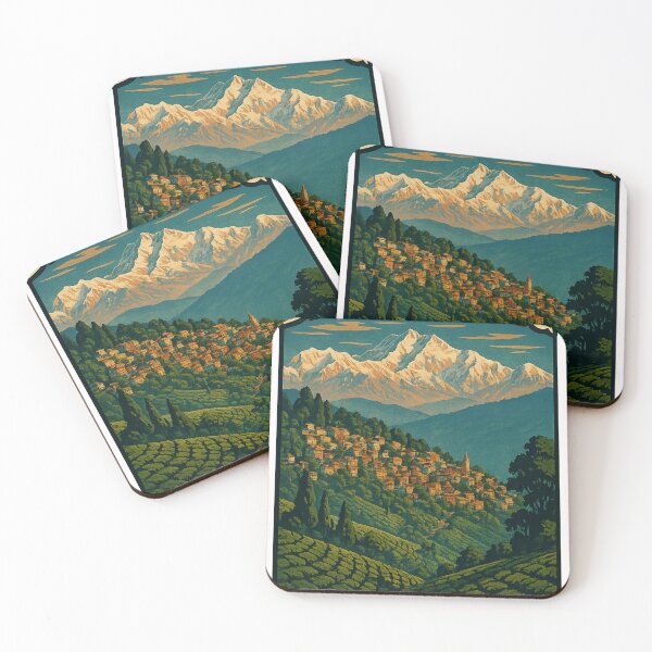 Item preview, Darjeeling Town with Kanchenjunga Himalayas India designed and sold by Places On Earth.