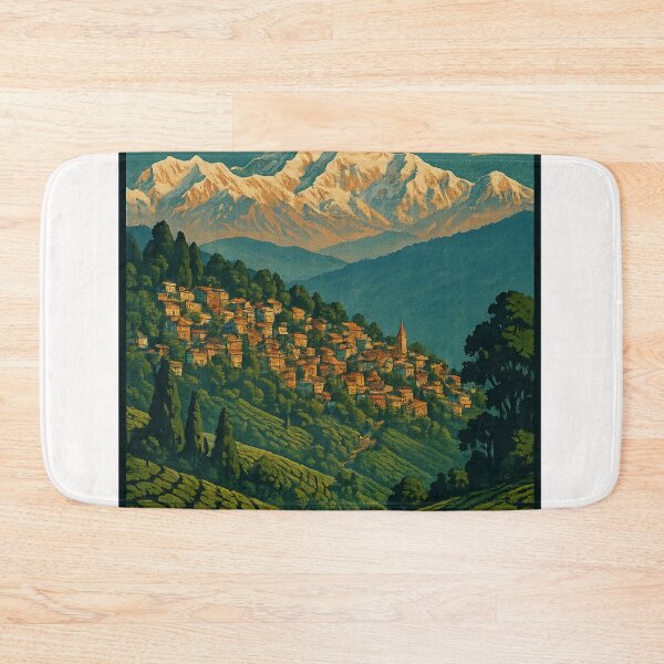 Item preview, Darjeeling Town with Kanchenjunga Himalayas India designed and sold by Places On Earth.