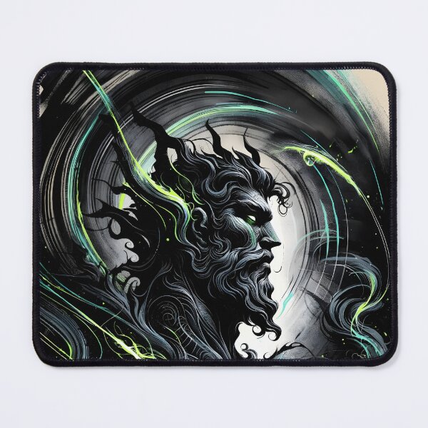Item preview, Poseidon  greek mythology art ink calligraphy designed and sold by Truck Stop One.