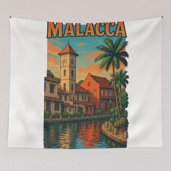 Item preview, Malacca River Colonial Clock Tower Malaysia designed and sold by Places On Earth.