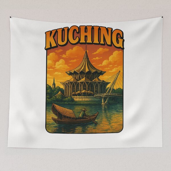 Item preview, Kuching Sarawak Sunset Over State Assembly designed and sold by Places On Earth.