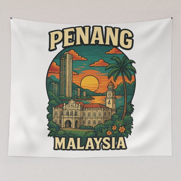 Item preview, Penang Georgetown Skyline and Colonial Clock Tower designed and sold by Places On Earth.