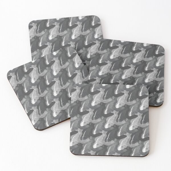 Item preview, Gray Fish Tessellation – Escher-Inspired Geometric Art designed and sold by Richards little art shop.