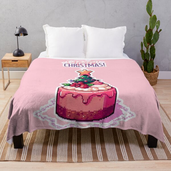 Item preview, Christmas pixelated Cake, christmas dinner, foodie, pink dessert, sweets, pastry, food designed and sold by Sugar Wisdom .