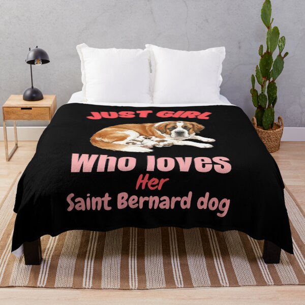 Item preview, Just girl who loves her saint Bernard dog designed and sold by Fateh-Kro ⭐⭐⭐⭐⭐.